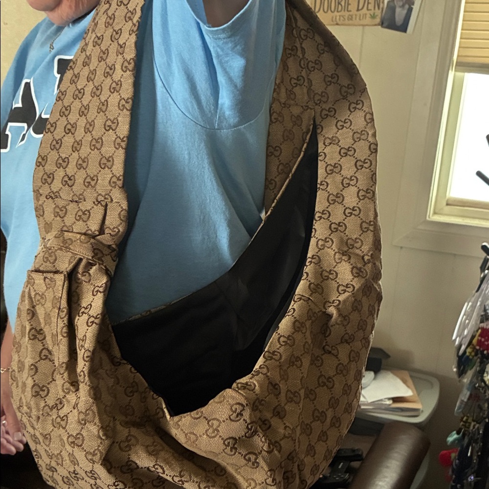 Gucci Tan Monogram dog carry Bag